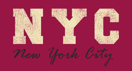 College City  NYC slogan typography for t-shirt. Varsity slogan print tee shirt, sports apparel print. Vintage graphics. Vector illustration.