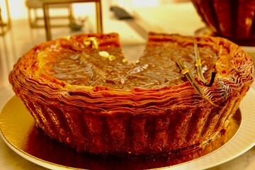 Sweet cake on the plate