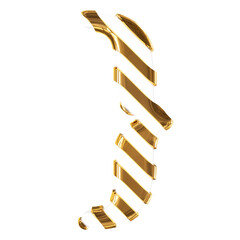 White symbol with thin gold diagonal straps
