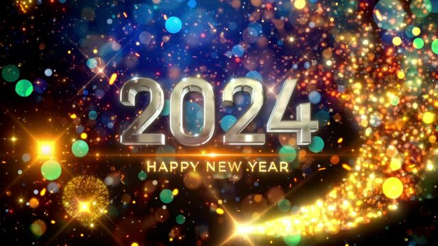 wishing happy new year 2024 greeting card