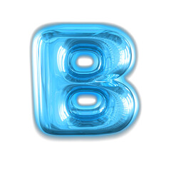 Blue inflatable symbol with glow. letter b