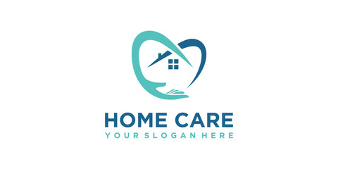 creative home care logo simple sign symbol. home care design in simple art