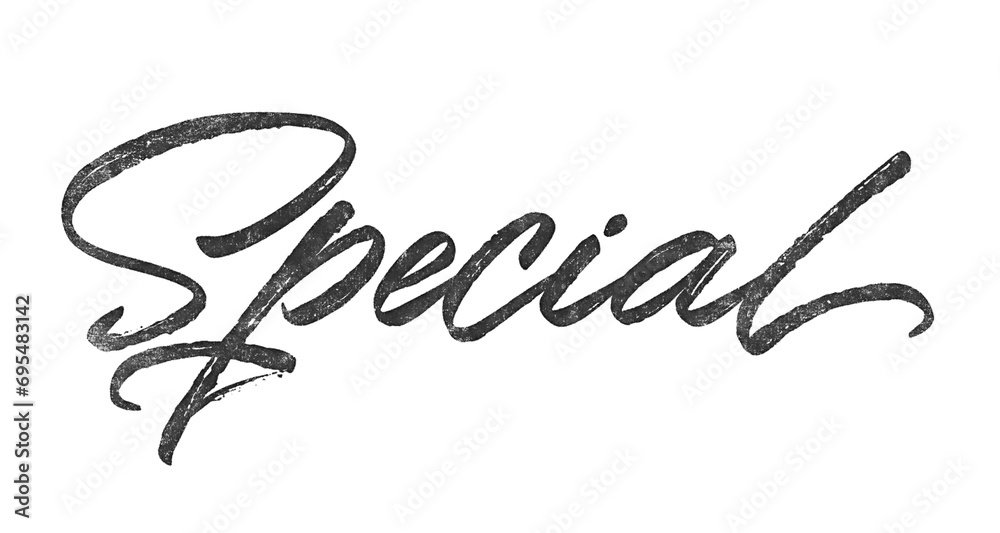 Fototapete word special written in brush script font with marker ink effect isolated on transparent background