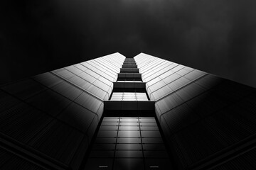 office building and  dark sky