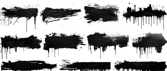Fotobehang black ink strokes, high resolution textures for creative design projects © Яна Деменишина