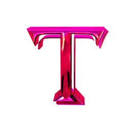 Symbol made of pink. letter t