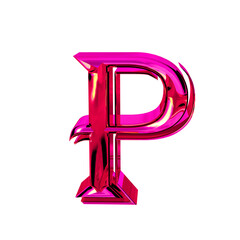 Symbol made of pink. letter p - obrazy, fototapety, plakaty