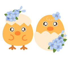 easter eggs and chickens