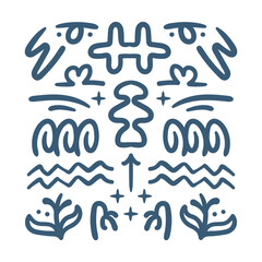 Abstract vector hand drawn doodle elements