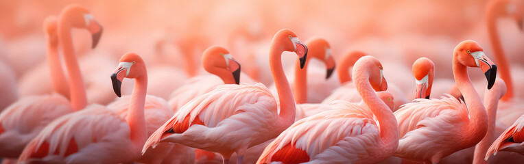 Pink flamingoes background - obrazy, fototapety, plakaty