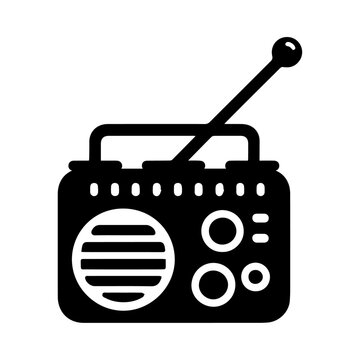 recommend clip art: Minimal Radio Icon vector silhouette black color