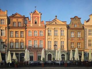 Old buildings on the Stary Rynek square in Poznań, Poland, June 2019 - obrazy, fototapety, plakaty