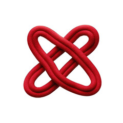 Fototapeta premium Bowline loop in red velvet isolated on transparent background