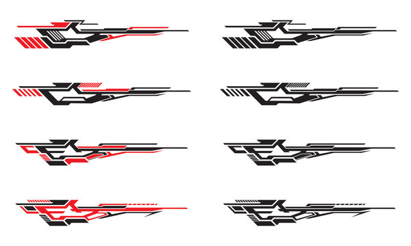Collection of geometric abstract car wrap decals