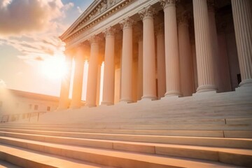 A neoclassical government building, featuring columns and grandeur reminiscent of classical architecture. 