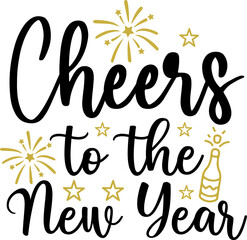 New Year 2024 text design for T-shirts and apparel on plain white transparent isolated background for shirt, hoodie, sweatshirt, card, tag, mug, icon, logo or badge