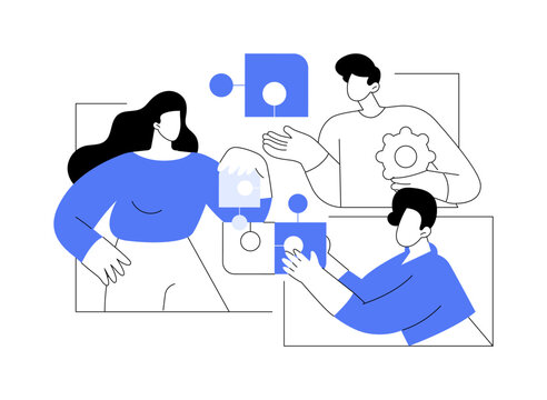 Team building activity isolated cartoon vector illustrations.