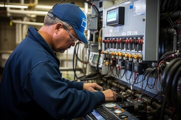 This realistic photo portrays the impactful role of oil and gas technicians in environmental stewardship. It captures a technician engaged in activities such as conducting environmental monitoring 