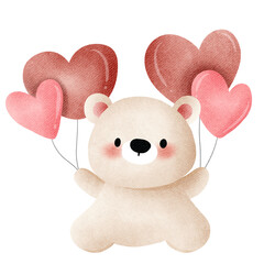 teddy bear with heart balloon