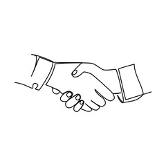 Handshake drawn in line art srtyle