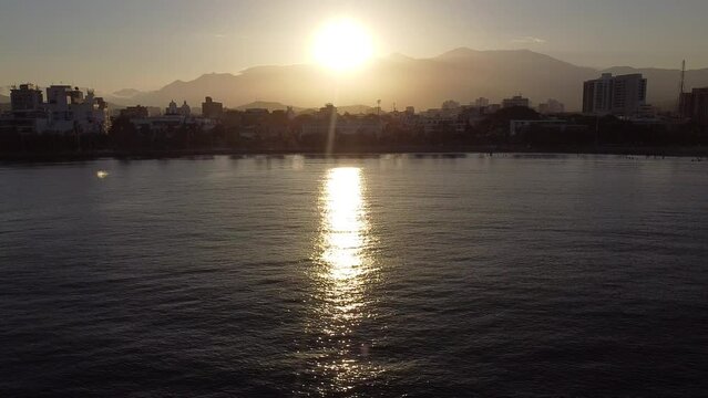 sunrise over the beach in santa marta