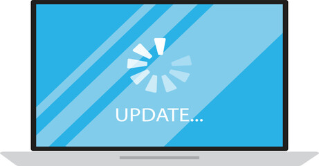 Update sign in laptop. update icon shown in laptop. update notification
