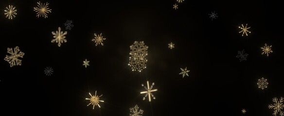 Fototapeta na wymiar Festive Snowstorm: Magnificent 3D Illustration Showcasing Falling Christmas Snowflakes