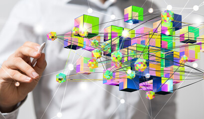 Cloud storage and Computing concept digital