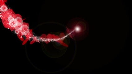 Valentines day romantic love animation, shiny and glitter hearts, glowing particles, valentine and marriage concept. Romantic abstract background with slowly flying red hearts symbols of love.