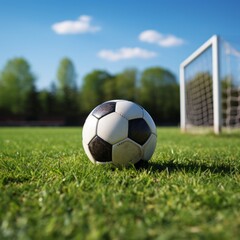 Football Ball on Green Grass