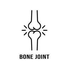 Human Knee Bone Joint Line Icon. Anatomy Leg Skeleton Linear Pictogram. Arthritis, Osteoporosis Illness of Bone Joint Outline Icon. Orthopedic Health. Editable Stroke. Isolated Vector Illustration.