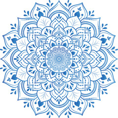 mandala Luxury blue Ornamental Background Vector Design decorative for tattoo, Islamic Pattern, Ornament, Art, henna, Indian Pattern.