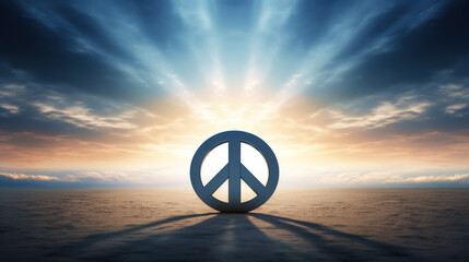 Emblem of peace against sky