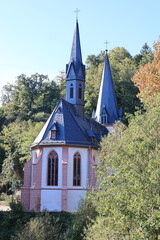 Blick auf die Liebfrauenkirche im Zentrum der Stadt Hadamar in Hessen