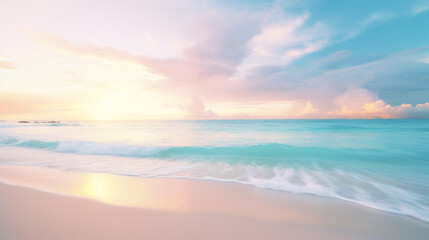 Fototapeta na wymiar Sunset or sunrise on tropical beach