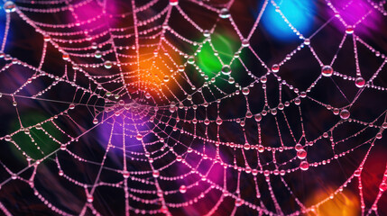 Fantastic glowing cobweb