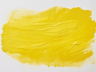 Top view of yellow watercolor strokes with white background, AI generator