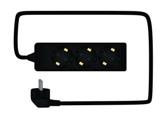 Fototapeta premium Electric plug socket, vector illustration