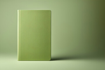A green blank book cover sitting on top of a green background.