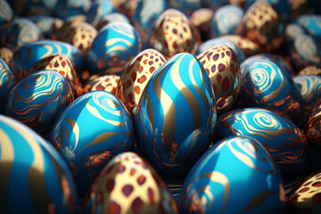 Fototapeta na wymiar Beautifully painted easter eggs background wallpaper