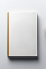 A white book cover mockup isolated on white background.