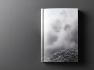 A grey soft pastel tones book cover mockup on white background.