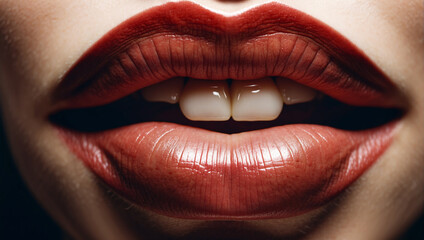Huge ugly red lips