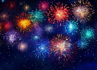 Fototapeta na wymiar Fireworks background, New Year's Eve, Fireworks festival, 