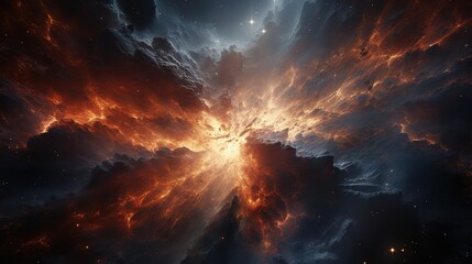 Star explosion in a galaxy of an unknown universe - obrazy, fototapety, plakaty