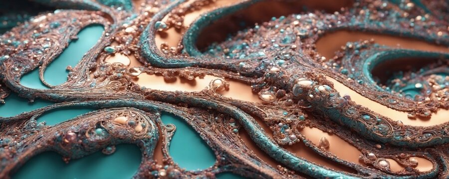 a close up of a blue and brown dress