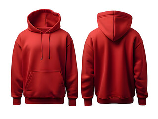 Two red hoodies on White Background