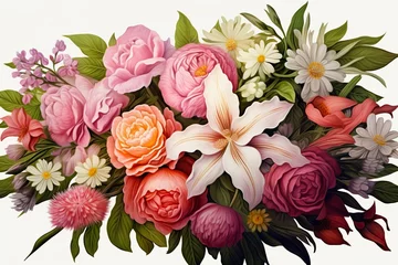 Foto op Plexiglas beautiful spring bouquet of flowers made with generative ai  © smoke