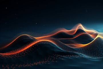 Abstract digital wave of particles. Futuristic point wave. Technology background - Powered by Adobe