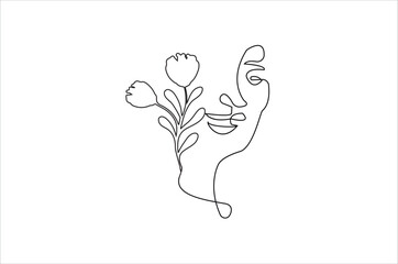 Vector line art drawing or  floral art , illustration